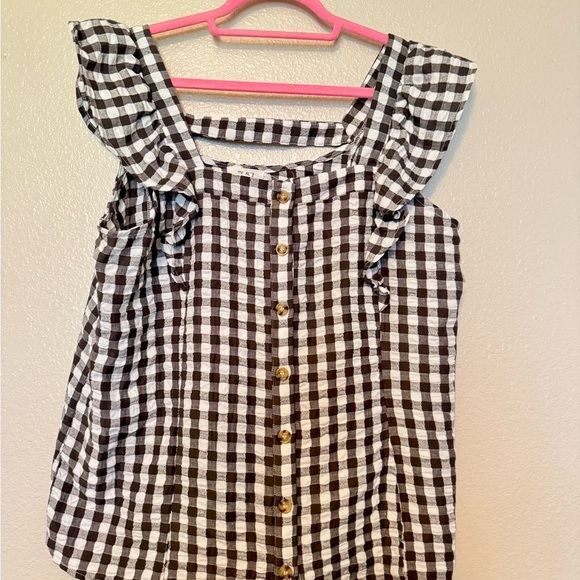 Maurices Black and White Checkered Tank Top - Picture 1 of 3